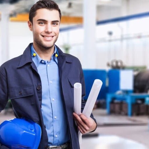 Portrait of a worker in a factory