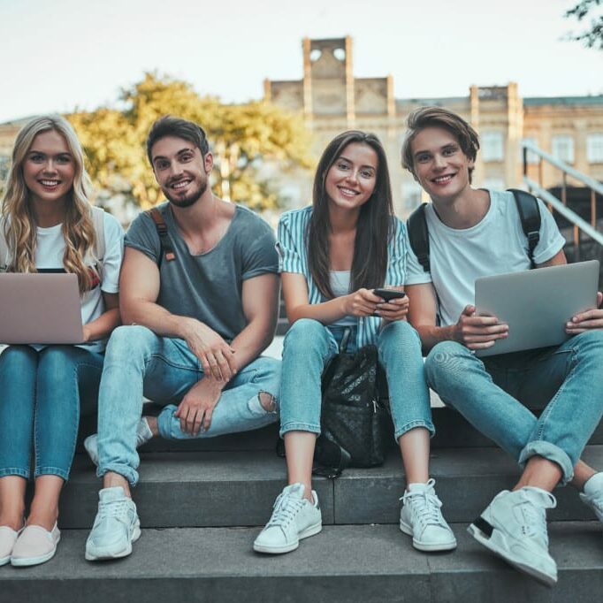 Students near university